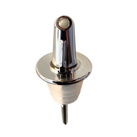 Pouro Wine and Spirits Bottle Pourer Twist to Open and Pour, Twist to Close and Store, Chrome, 2PK 1161